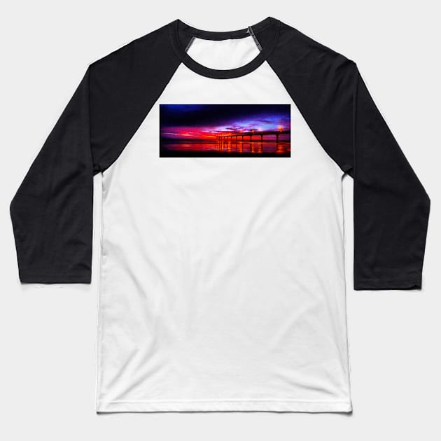 The Panorama Pier Baseball T-Shirt by PictureNZ